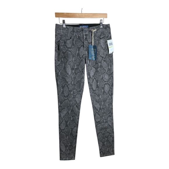 Democracy Denim - Democracy Jeans Ab Solution Women's‎ Gray Snakeskin Stretch Denim Skinny Ankle 4